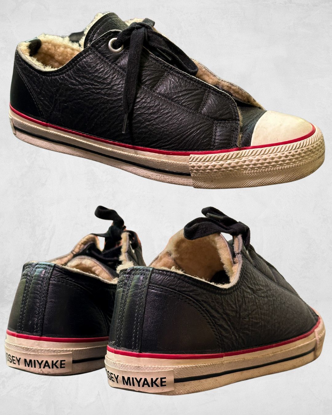 Issey Miyake FW98 Shearling Lined Leather Trainers Size US 7.5 / EU 40-41 - 3 Thumbnail