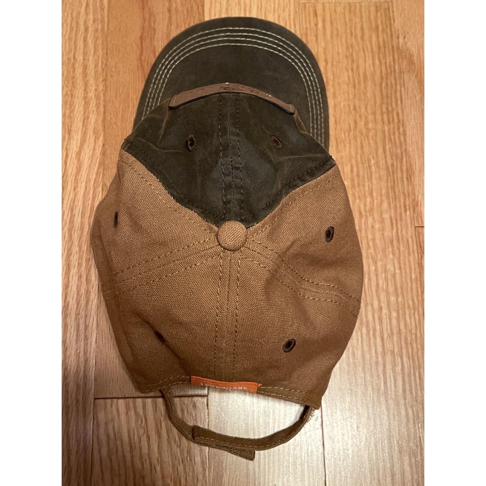 Vintage Legendary Whitetails Deer Gear Logo Adjustable Strap Baseball Cap Mens Camouflage Green Cotton Canvas 4069 Hunter Psalm 46:10 Size ONE SIZE - 3 Thumbnail