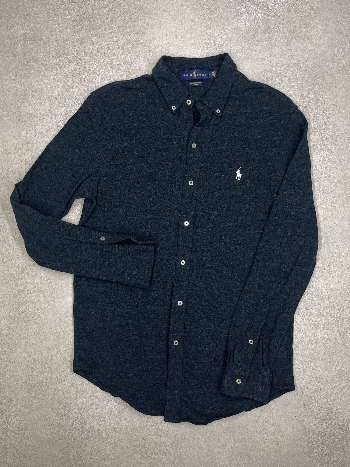 Polo Ralph Lauren Mens Polo Ralph Lauren Featherweight Mesh Cotton Shirt Navy Size US M / EU 48-50 / 2 - 2 Thumbnail