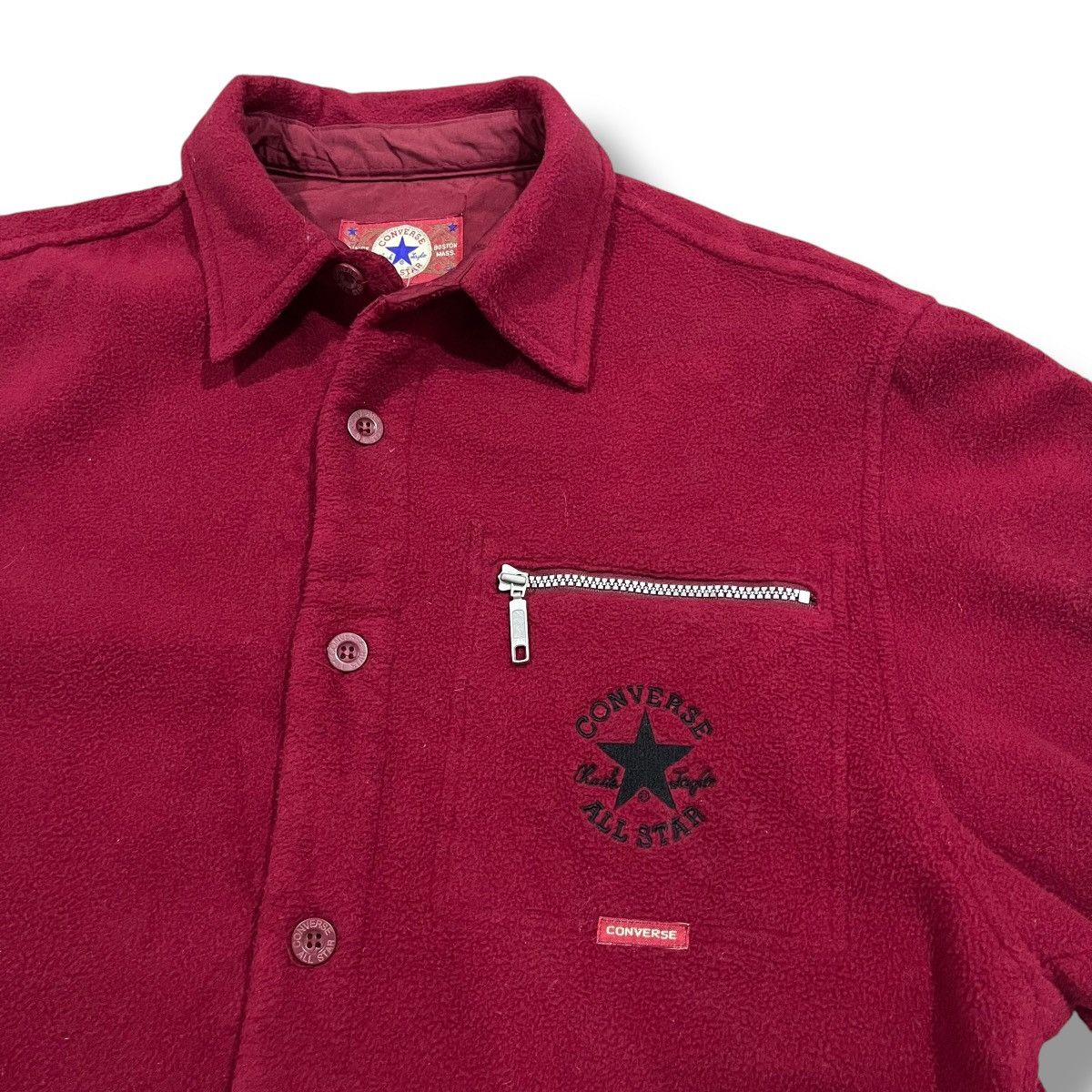Converse × Vintage VINTAGE 90s CONVERSE FUR FLEECE JACKET Size US L / EU 52-54 / 3 - 4 Thumbnail
