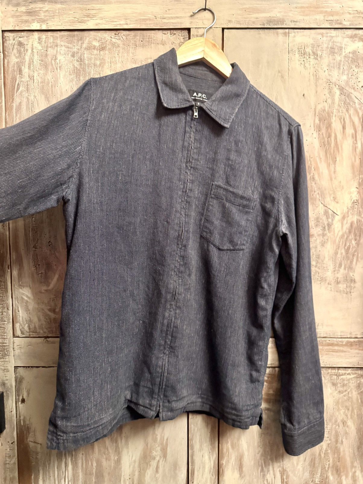 A.P.C. apc zip navy grey linen shirt S men Size US S / EU 44-46 / 1 - 5 Thumbnail