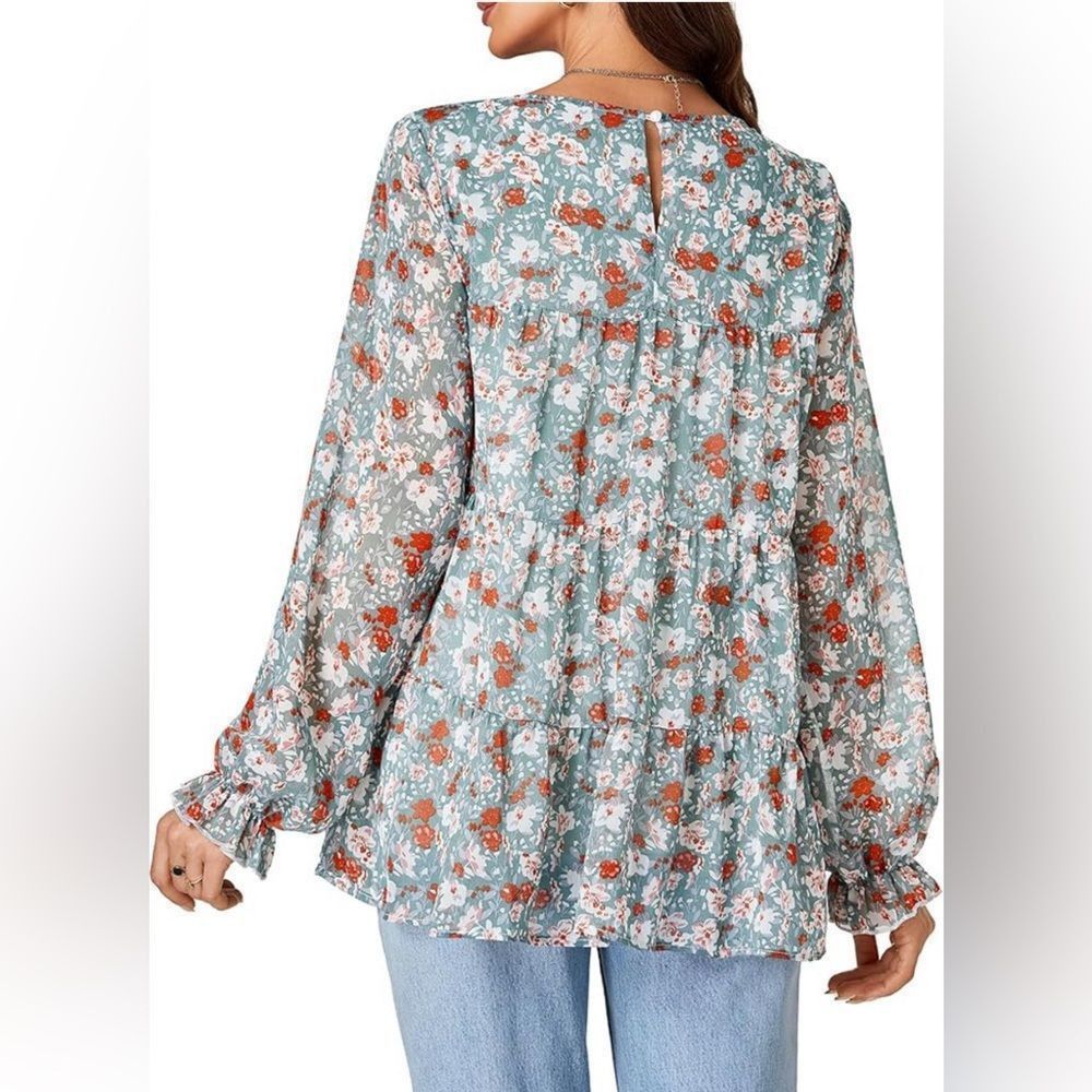 Shein NWOT shein size XL fits a large green and orange long sleeve Size XL / US 12-14 / IT 48-50 - 2 Thumbnail
