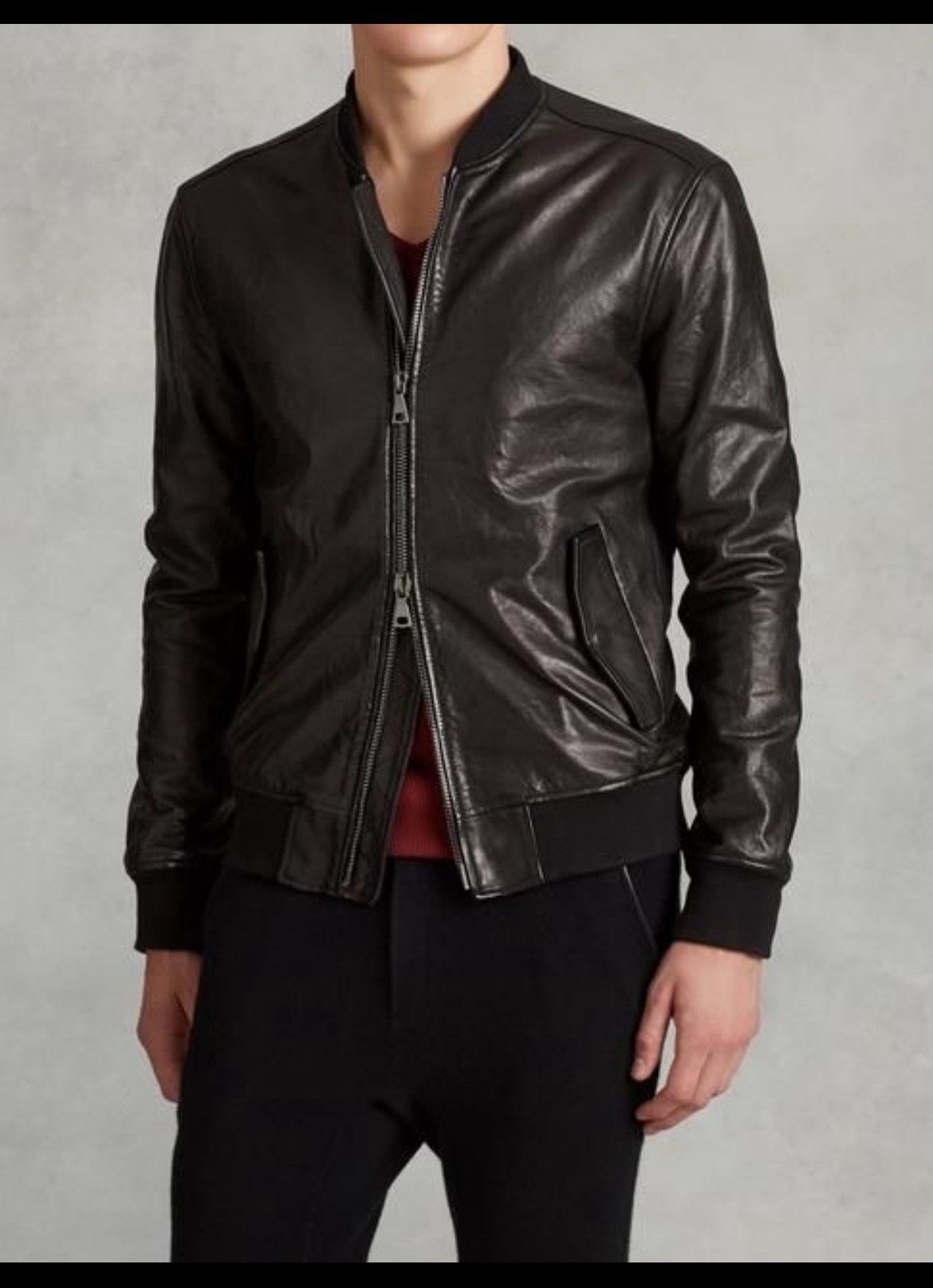 John Varvatos Leather bomber jacket EU 52 USA 42 Size US L / EU 52-54 / 3 - 3 Thumbnail