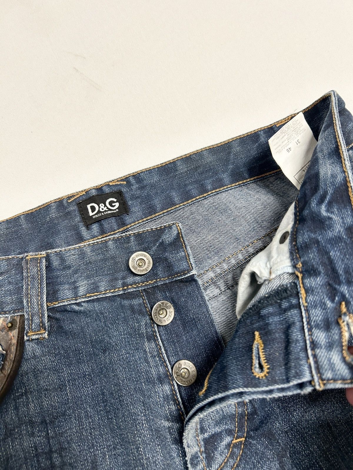 Dolce & Gabbana 2000s Croc Print Suede Pocket Denim Size US 31 - 6 Thumbnail