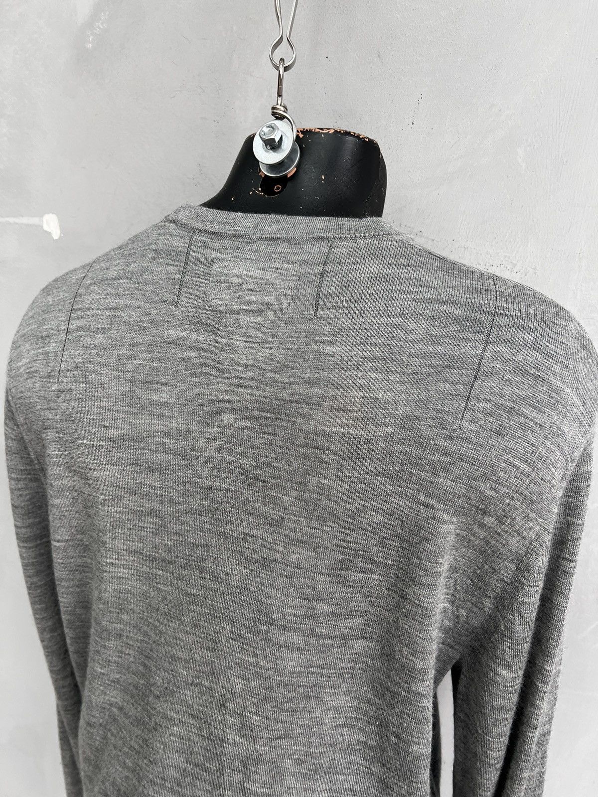 Allsaints Allsaints gray Sweater minimalistic jamper merino wool Size US L / EU 52-54 / 3 - 9 Thumbnail