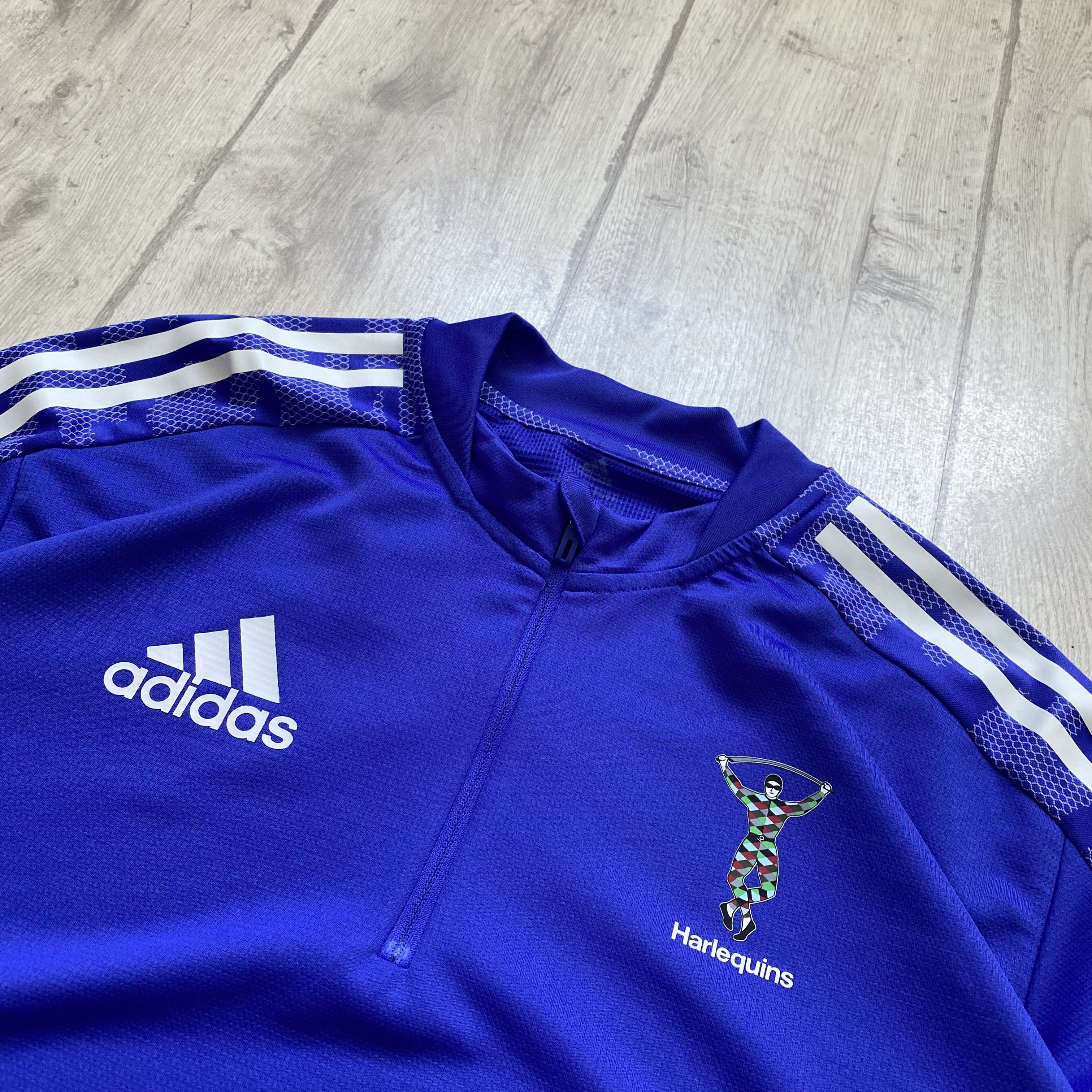 Adidas 🏉Adidas Harlequins Rugby Egland jersey training Shirt Drill Size US XL / EU 56 / 4 - 5 Thumbnail