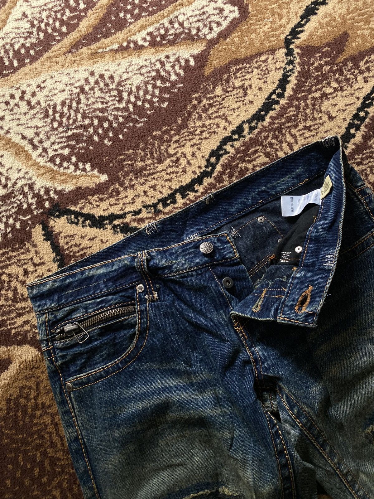 If Six Was Nine Mudwash Distressed Japanese Denim Size US 31 - 13 Thumbnail