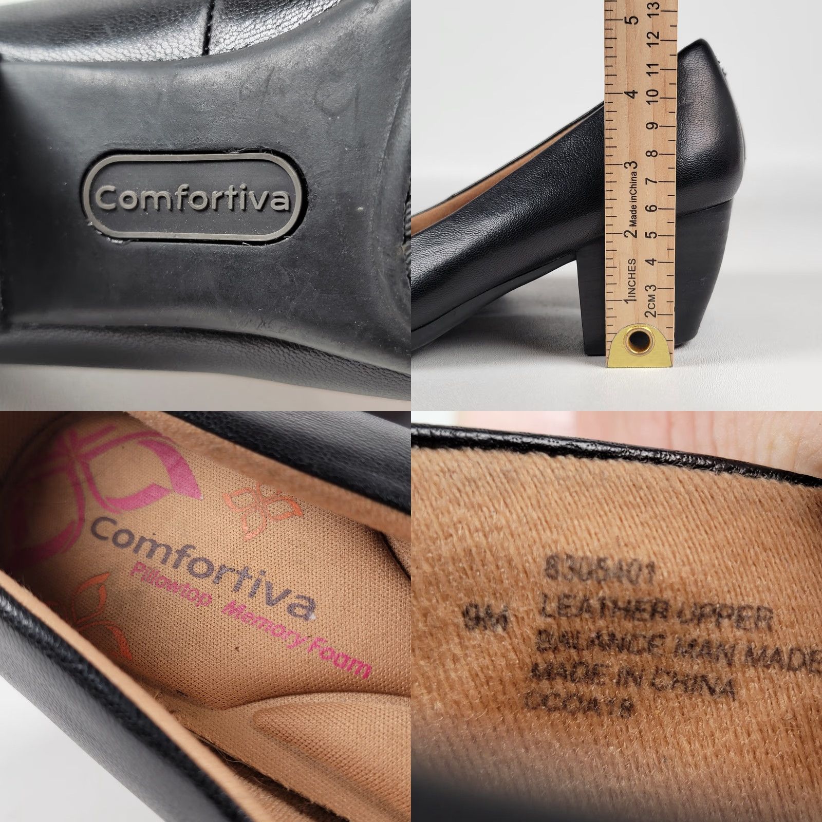 Vintage VINTAGE? No. Use from original. Create title: Comfortiva Leather Pump Women Kitten Heel Arch Support Black 9 M Shoes Womens Pump Size US 9 / IT 39 - 8 Thumbnail