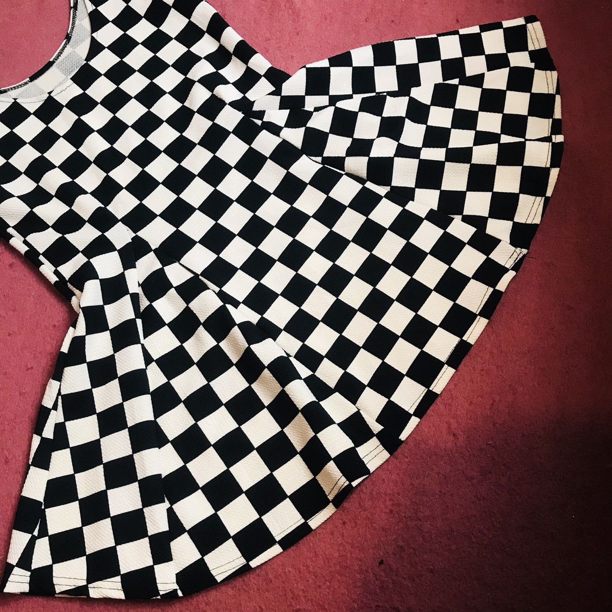 20471120 × If Six Was Nine Japanese Checker Babydoll Mini Dress Size M / US 6-8 / IT 42-44 - 3 Thumbnail