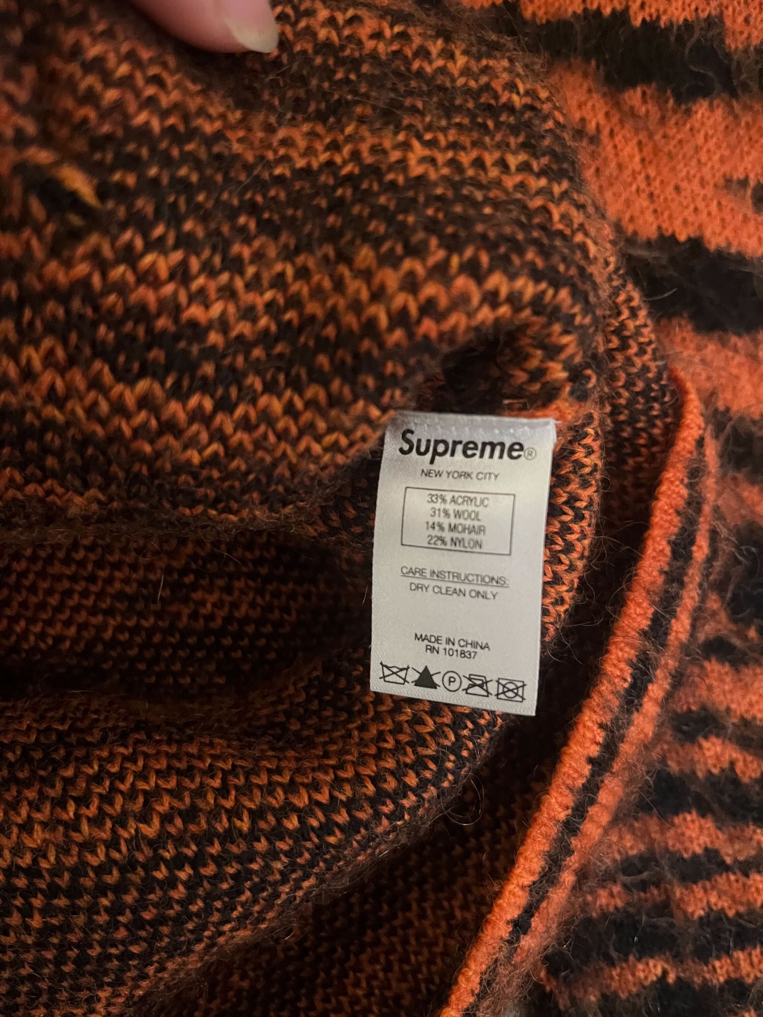 Supreme Supreme FW20 Brushed Tiger Mohair Cardigan Size US S / EU 44-46 / 1 - 5 Thumbnail