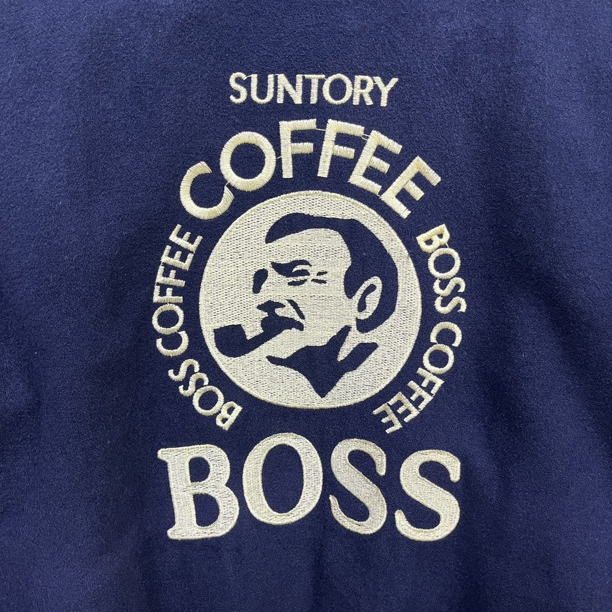 Japanese Brand Suntory BOSS Coffee Varsity Bomber Jacket Leather Sleeves L Size US L / EU 52-54 / 3 - 13 Thumbnail
