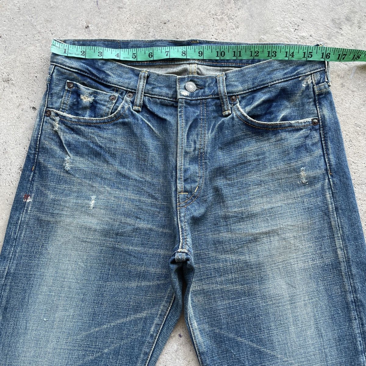 OMNIGOD Vintage OMNIGOD Jeans Selvedge Distressed Denim Faded Pants Size US 32 / EU 48 - 6 Thumbnail