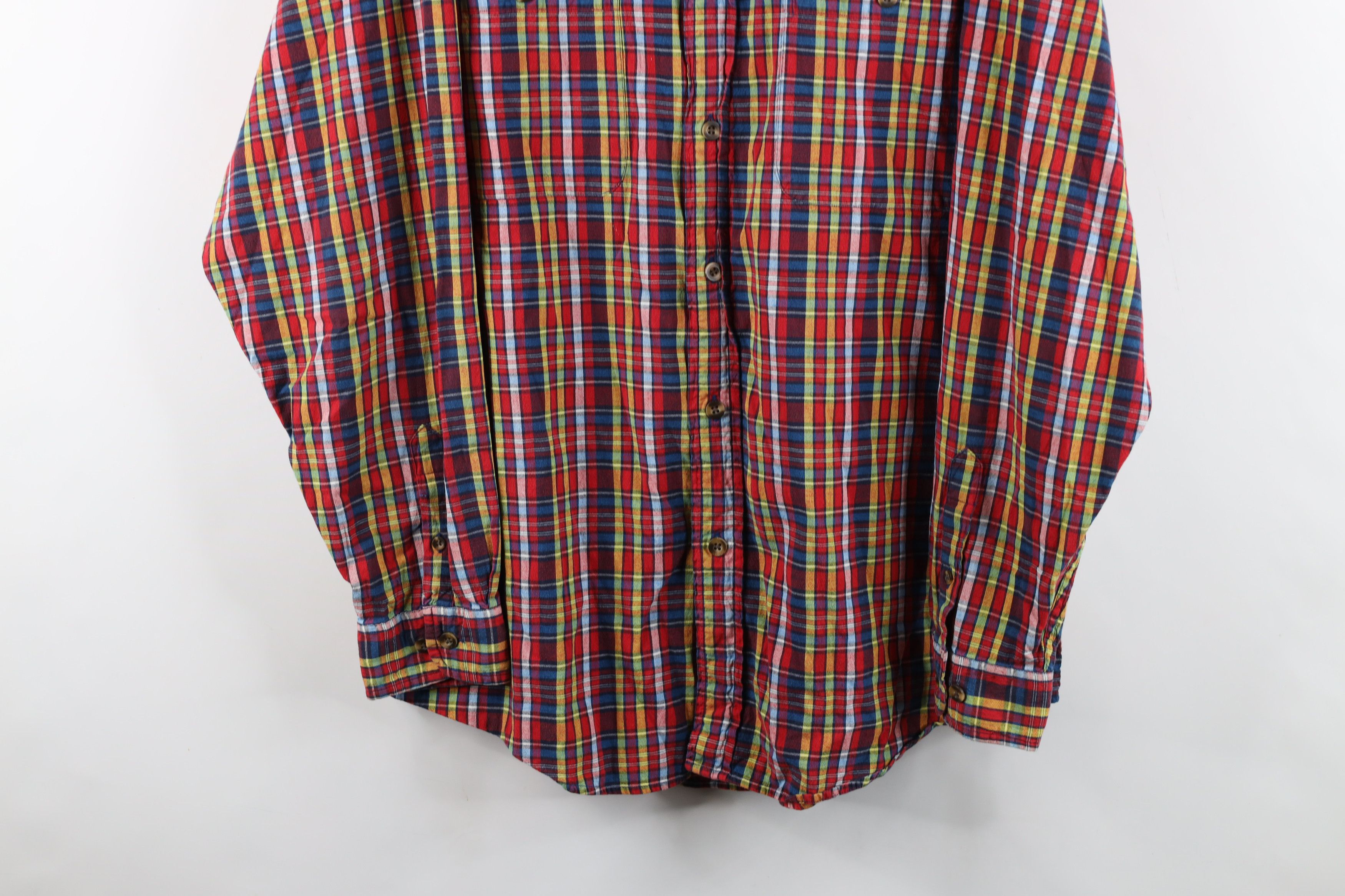 Eddie Bauer × Vintage Vintage 90s Eddie Bauer Madras Plaid Collared Button Shirt Size US L / EU 52-54 / 3 - 3 Thumbnail