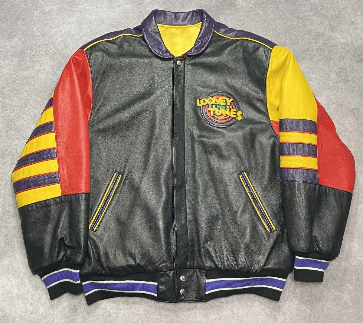 Jeff Hamilton 90’s Jeff Hamilton Looney Tunes Reversible Leather Jacket Size US L / EU 52-54 / 3 - 1 Thumbnail