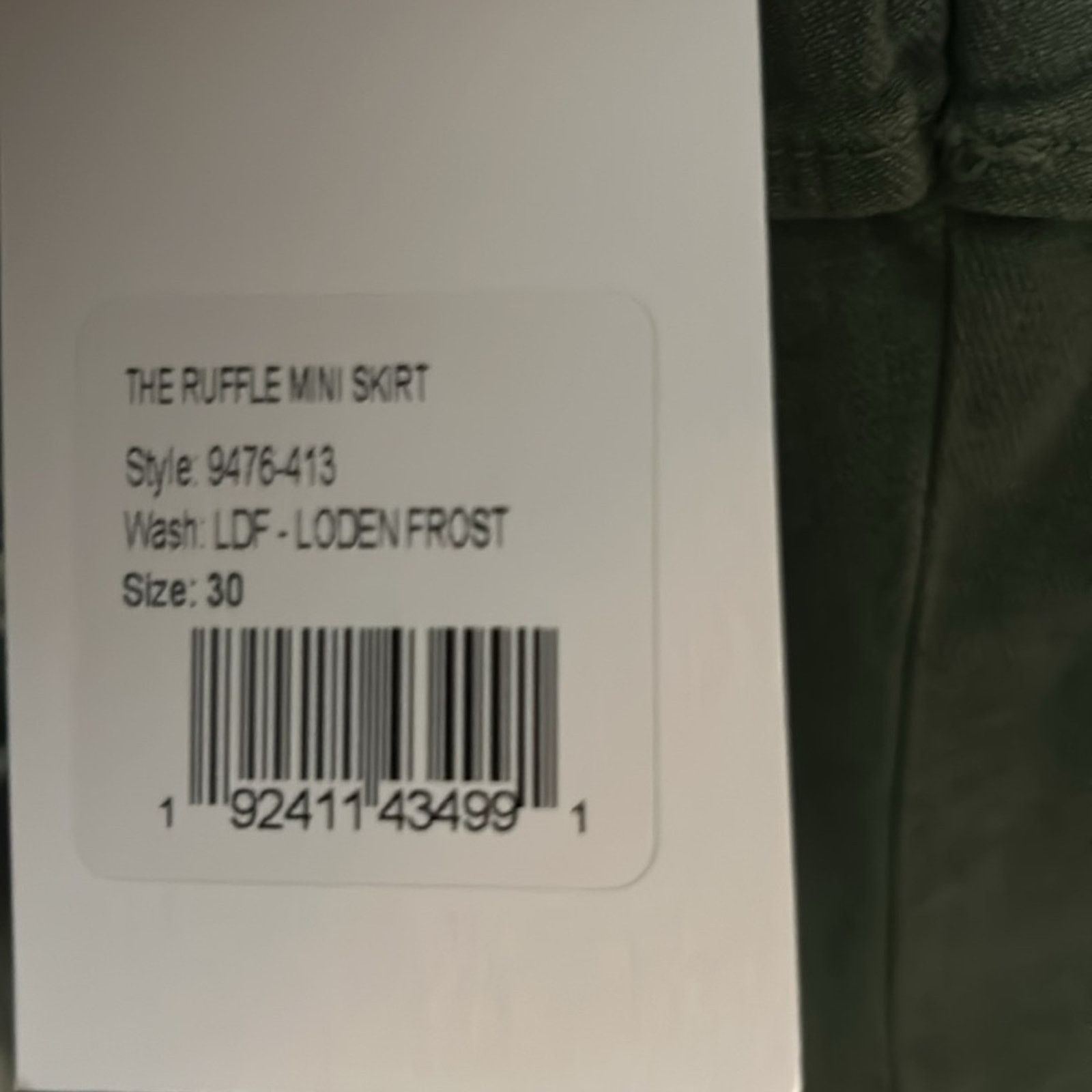 MOTHER MOTHER Denim The Ruffle Mini Skirt 30 NEW Loden Green Size 30" / US 8 / IT 44 - 9 Thumbnail