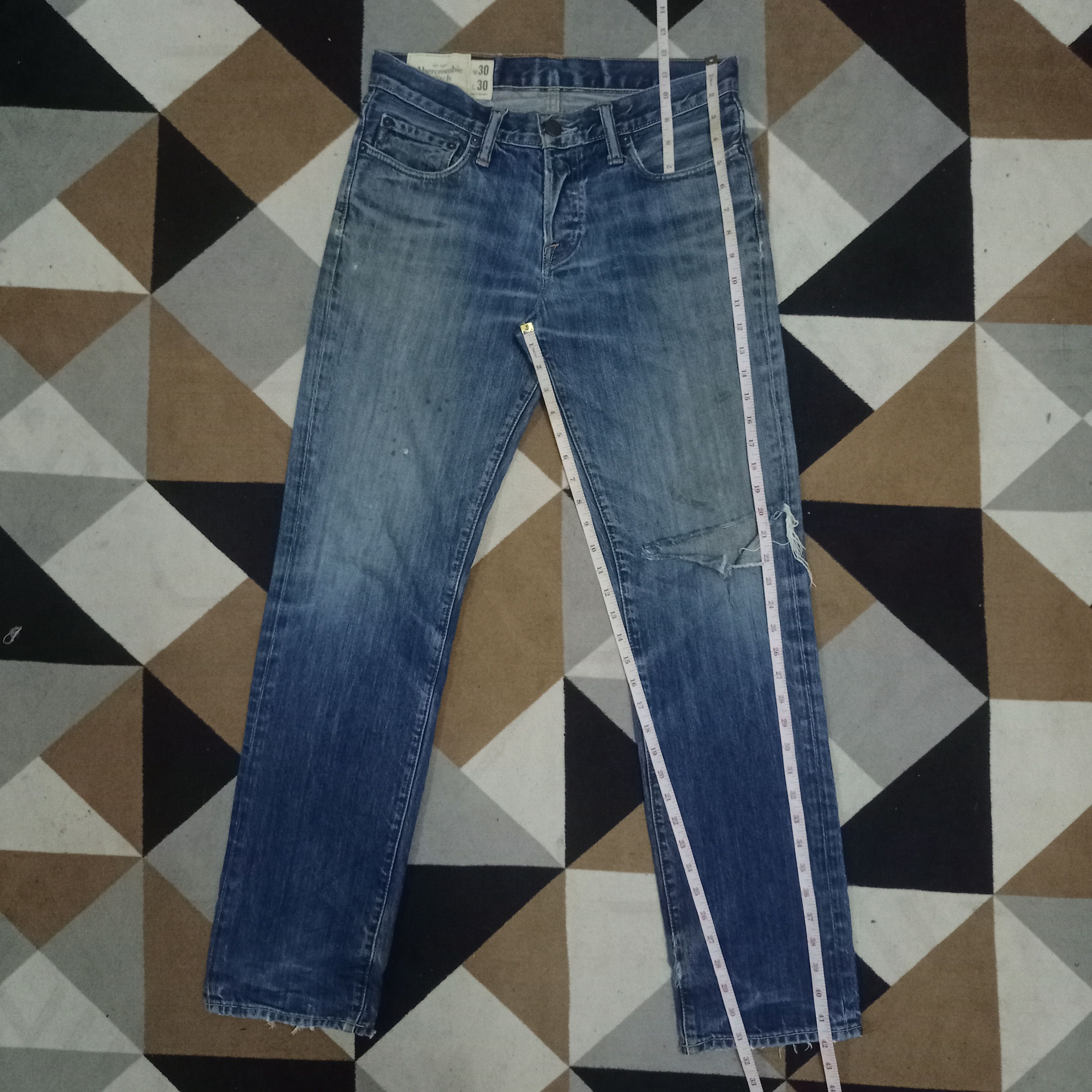 Abercrombie & Fitch Vintage Abercrombie Blue Wash Straight Leg Jeans 32x32 Size US 32 / EU 48 - 10 Thumbnail