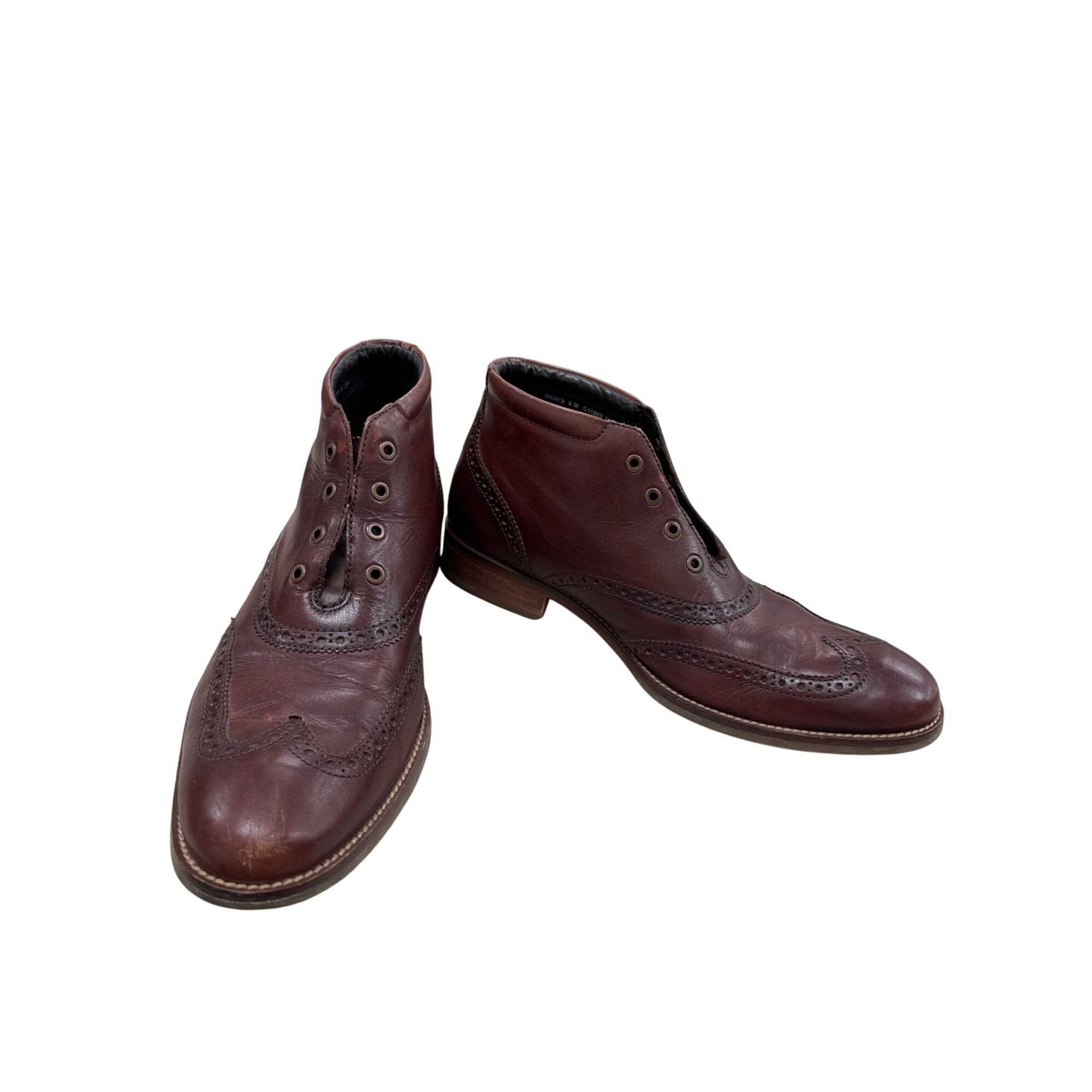 Cole Haan Cole Haan Mens Brown Leather Ankle Wingtip Boots 8M SKU 7796 Size US 8 / EU 41 - 1 Thumbnail