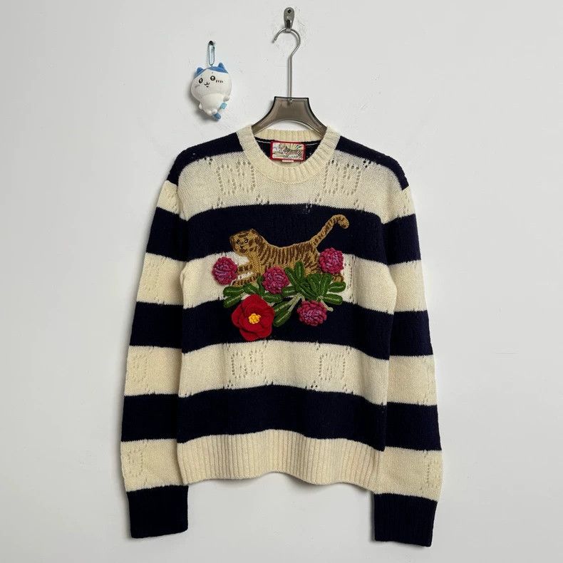 Gucci Gucci Old Flower Tiger Heavy Industry Embroidery Sweater 25 Size US S / EU 44-46 / 1 - 1 Thumbnail