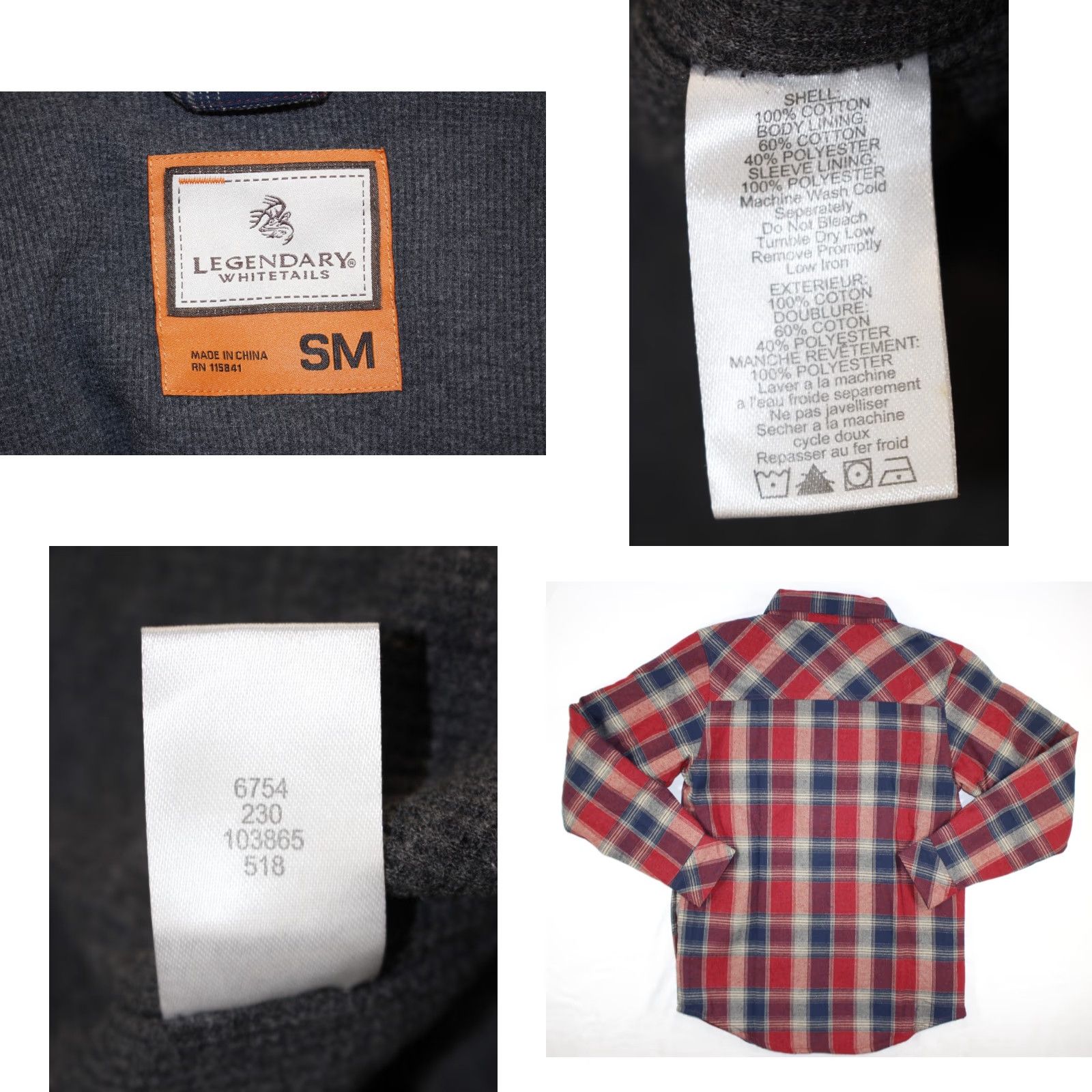 Vintage Legendary Whitetails Shirt Mens S Thermal Lined Flannel Jacket Shacket Plaid Red Size US S / EU 44-46 / 1 - 8 Thumbnail