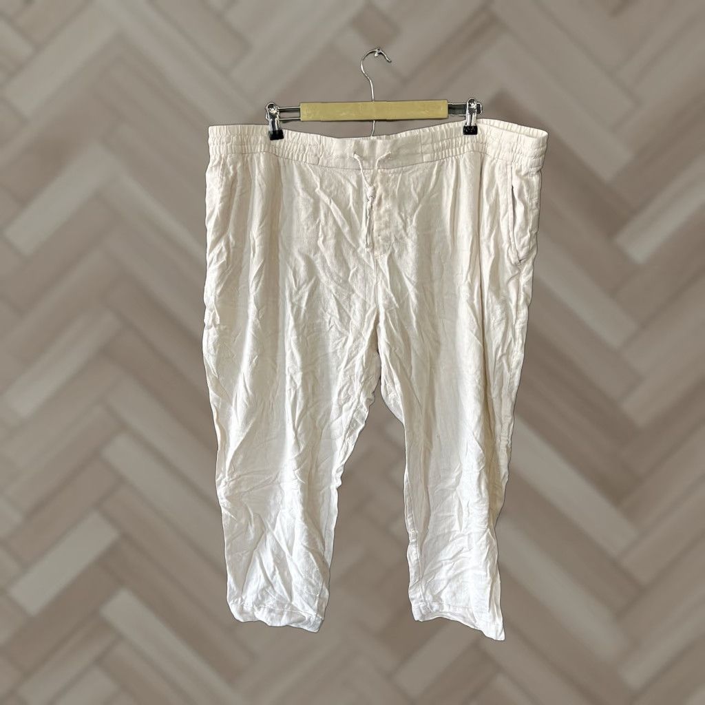 Old Navy Old Navy Womens Ivory Linen Cropped Pants 2XL - Cropped Linen Pants Size 2XL Ivory Womens Pants Size 40" / US 18 - 1 Thumbnail