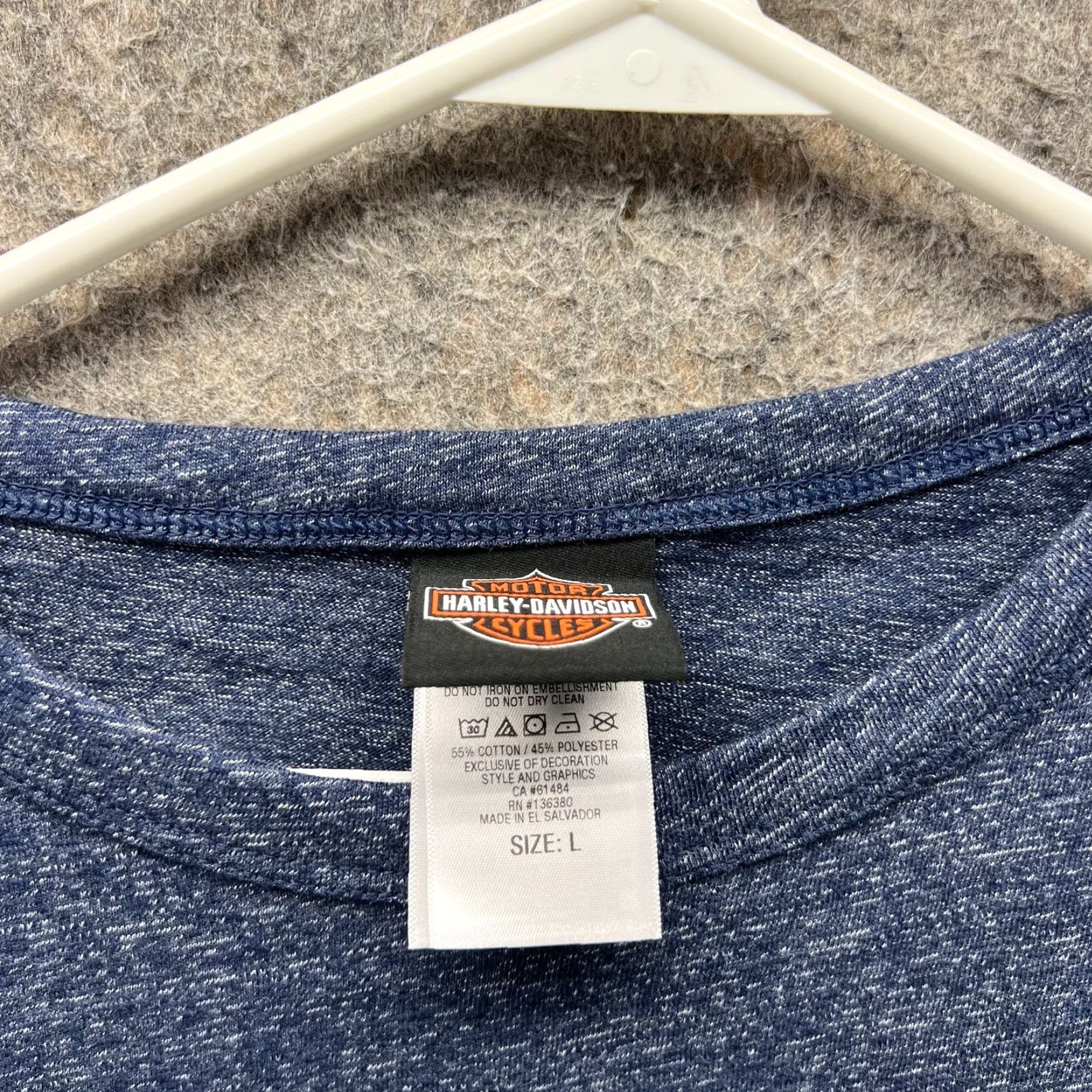 Harley Davidson Harley-Davidson Shirt Men Large Heather Blue Casual Tee Motorcycle Crewneck 2019 - Logo, Short Sleeve, Cotton, Blue, T-Shirt, Men, Regular Fit Size US L / EU 52-54 / 3 - 5 Thumbnail