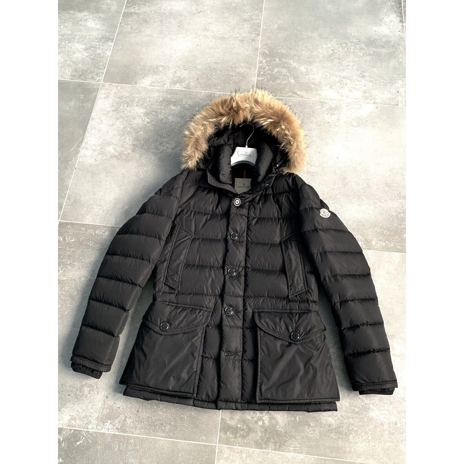 Luxury × Moncler Men's MONCLER CLUNY Down Parka Jacket Fur Coat SZ 2 S-M |  Grailed