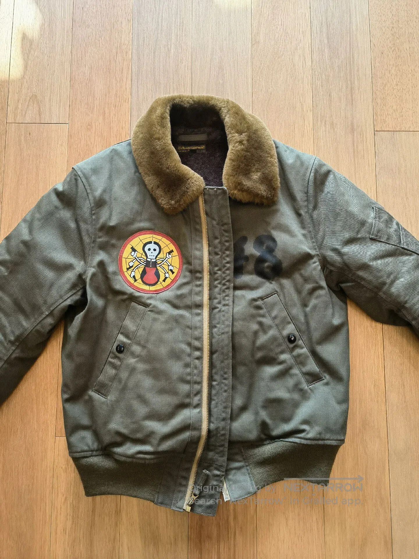 Freewheelers Freewheelers B15 Flight Jacket Black Widow Theme. Size US XXS / EU 40 - 2 Thumbnail