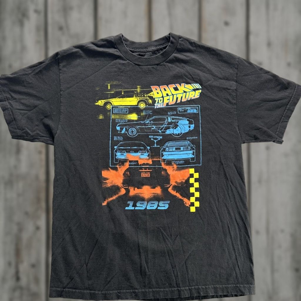 Vintage VINTAGE Back To The Future Shirt Mens L Black 1985 Delorean Movie Graphic Sci Fi Size US L / EU 52-54 / 3 - 1 Thumbnail