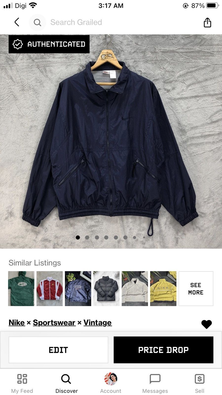 Nike Vintage 90's Nike Silver Tag Windbreaker Jacket #4628-161 Size US L / EU 52-54 / 3 - 12 Thumbnail
