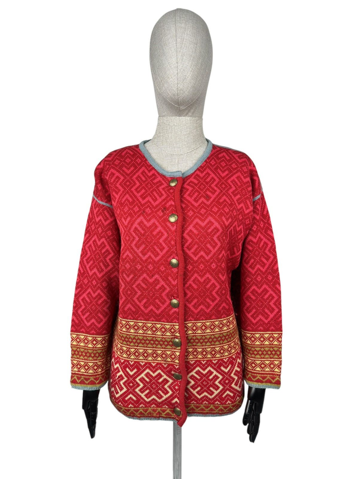 Other OLEANA 100% WOOL TRADITIONAL NORWEGIAN CARDIGAN SWEATER Size M / US 6-8 / IT 42-44 - 1 Thumbnail