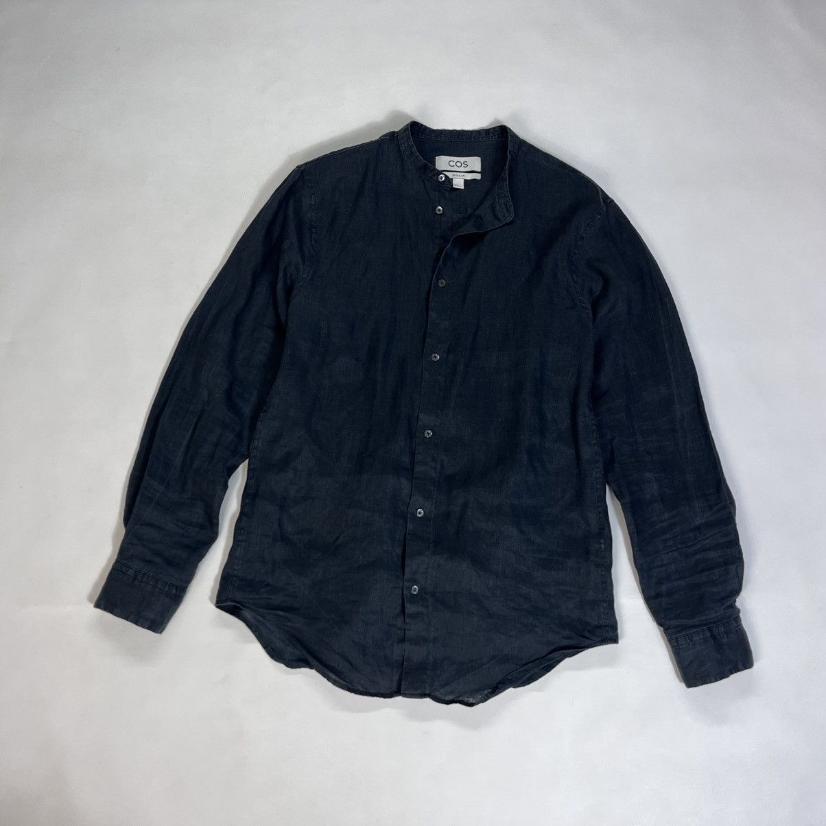 Cos Cos Regular True Hemp Black Navy Button Shirt Size US M / EU 48-50 / 2 - 1 Thumbnail