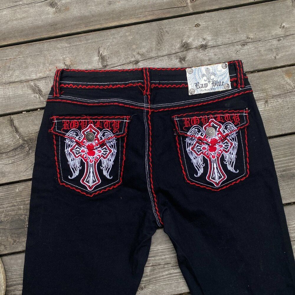 Japanese Brand × Vintage Vintage Triple Contrast Stitch Raw Blue Reflex Embroidered Size 34" / US 12 / IT 48 - 2 Thumbnail