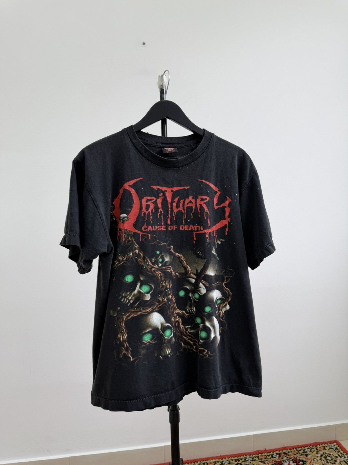 Band Tees Vintage Obituary Cause Of Death Pile Of Skull Band T-Shirt Size US M / EU 48-50 / 2 - 2 Thumbnail