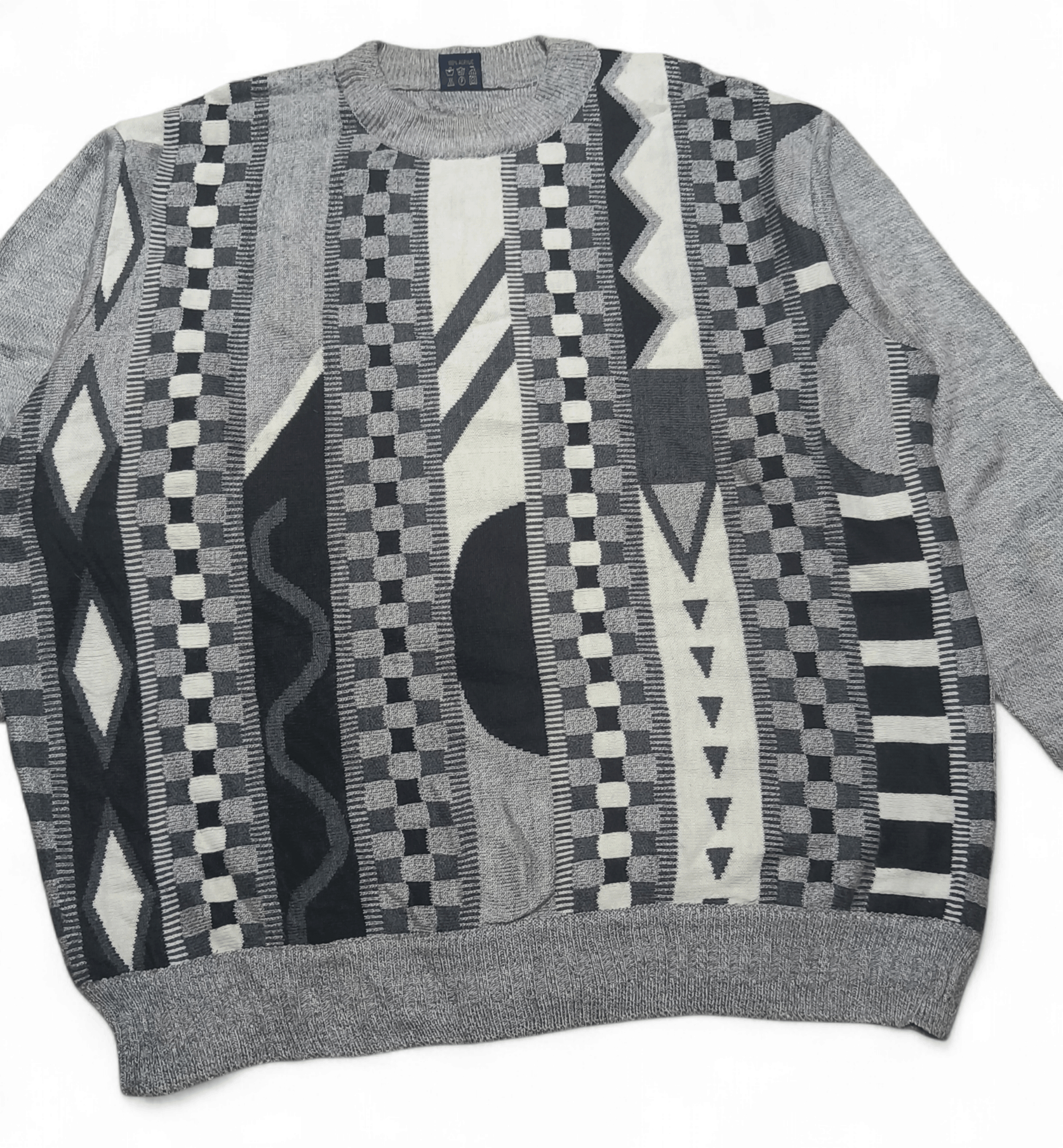 Other Vintage 90s SONNE Ethnic Striped Motifs Pattern Knit Sweater Size US L / EU 52-54 / 3 - 4 Thumbnail