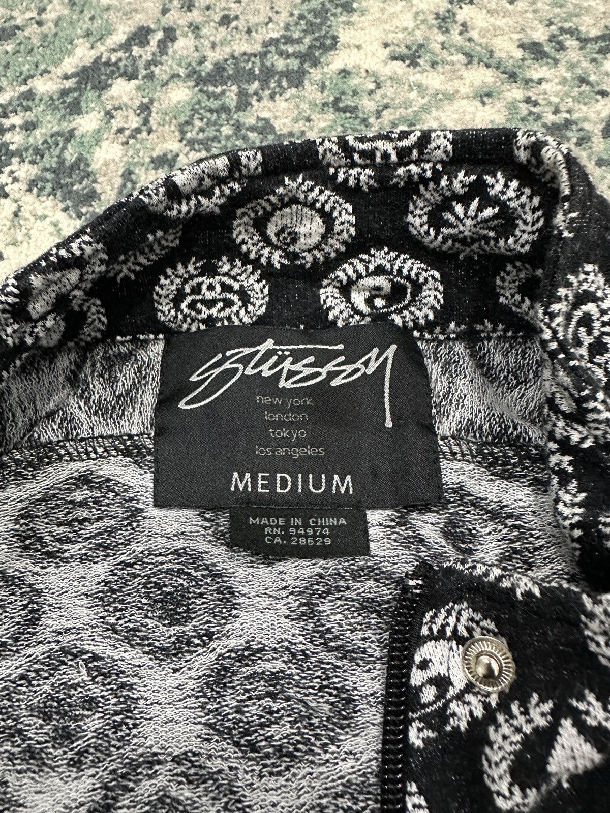 Stussy Stüssy Ol Yin Yang Black Jade Towel Zipper Jacket Size US M / EU 48-50 / 2 - 7 Thumbnail