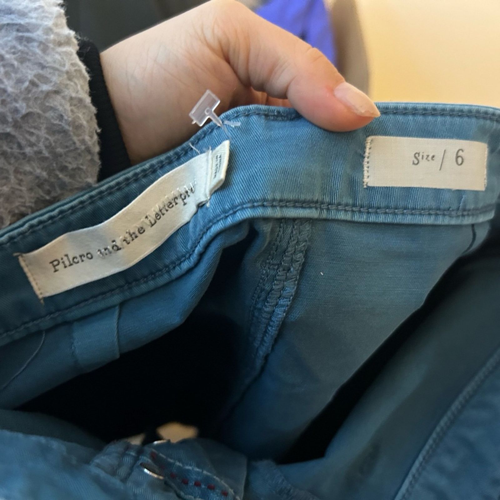 Anthropologie Anthropologie Pilcro & The Letterpress Teal Chino Skirt Size 28" / US 6 / IT 42 - 6 Thumbnail