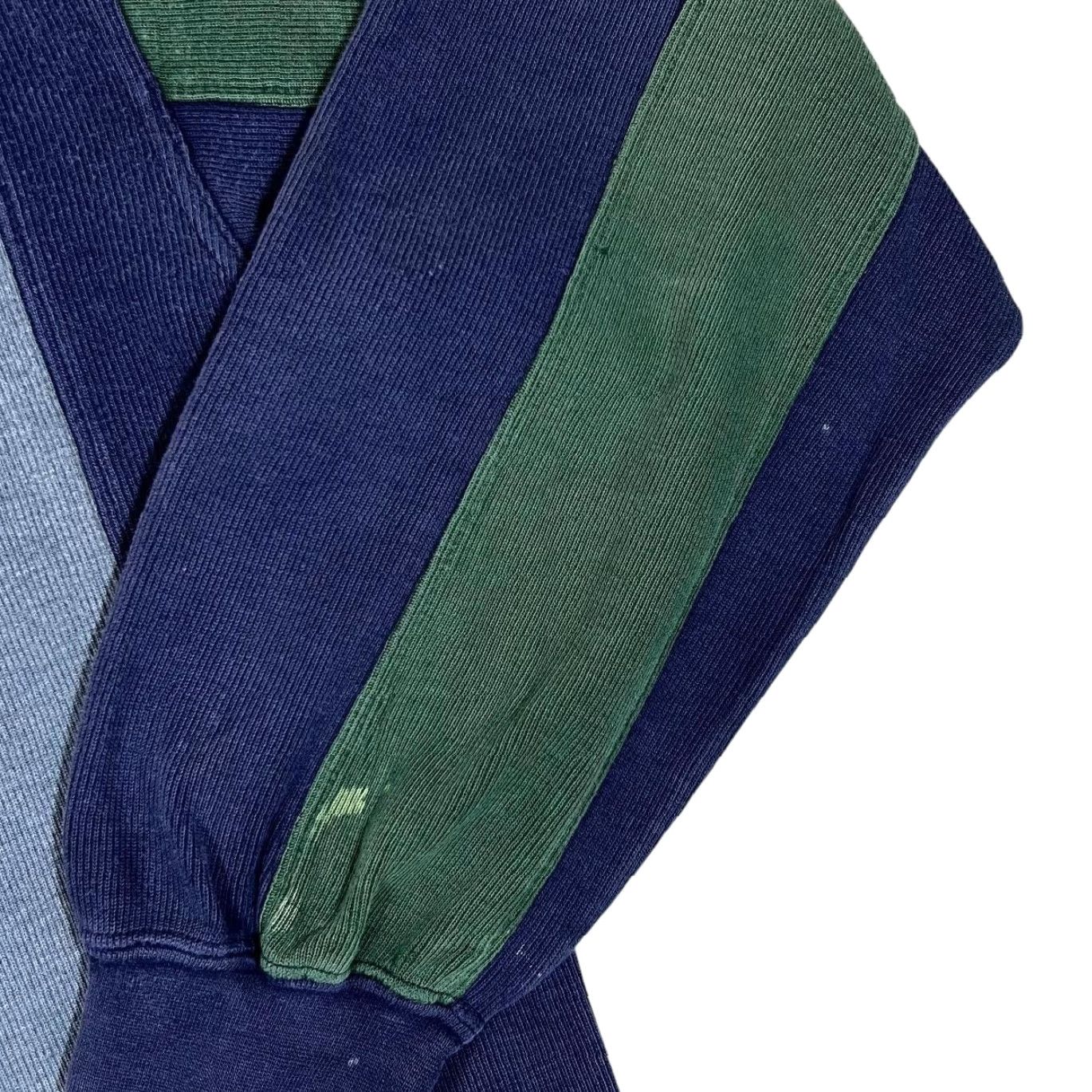 Van Heusen VINTAGE Van Heusen Colour Block Striped Distressed Collared Sweatshirt Small M L Shirt Mens Wool Pullover Multicoloured Pattern 90s #11547 Size US S / EU 44-46 / 1 - 5 Thumbnail