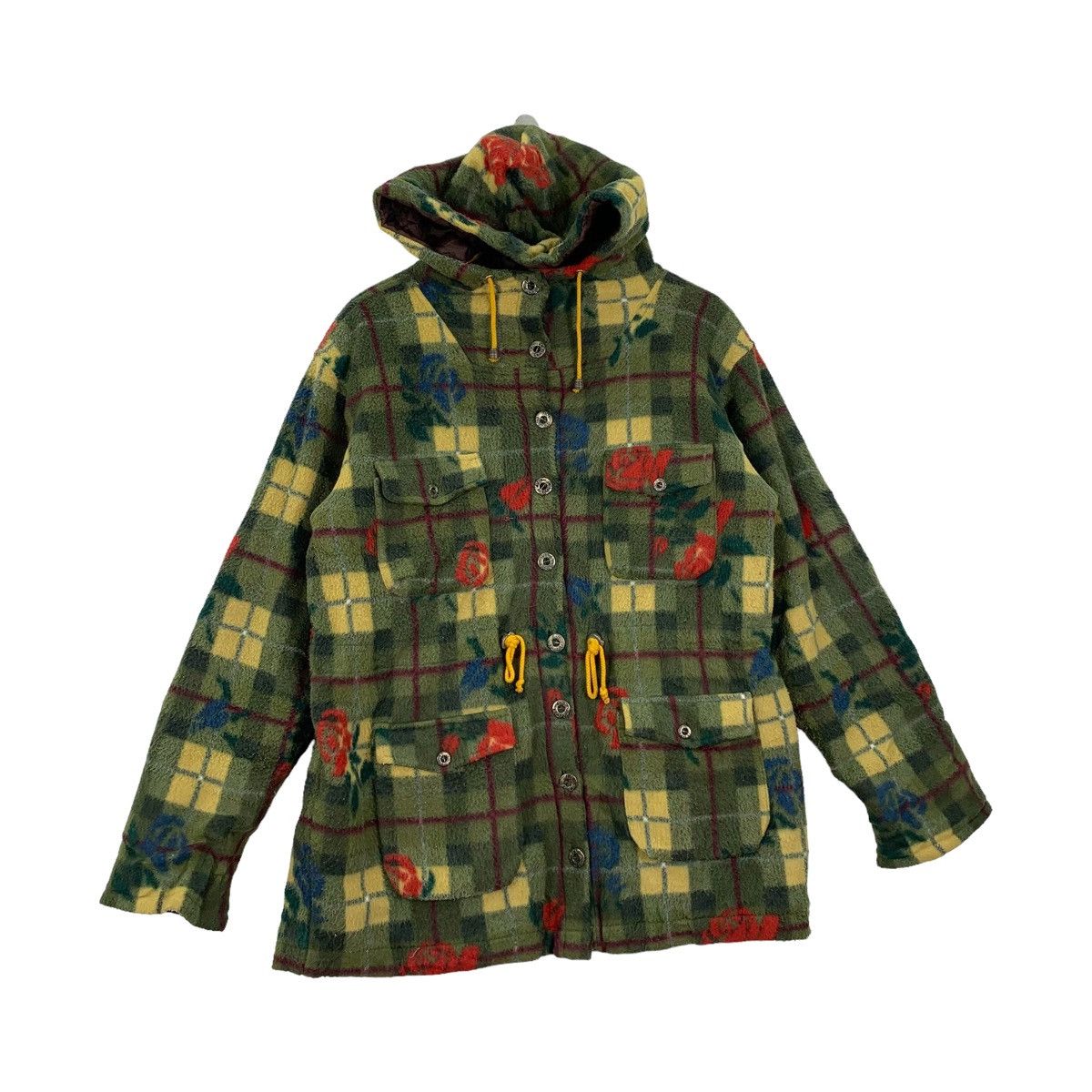 Japanese Brand × Vintage Vintage IN SHORT Japanese Brand Flower Wool Hoodie Jacket Size L / US 10 / IT 46 - 4 Thumbnail