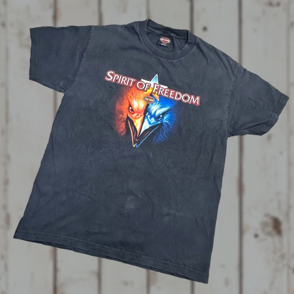 Harley Davidson VINTAGE Harley-Davidson Mens Large Spirit of Freedom Bravado USA Made Kokomo Tee Size US L / EU 52-54 / 3 - 1 Thumbnail