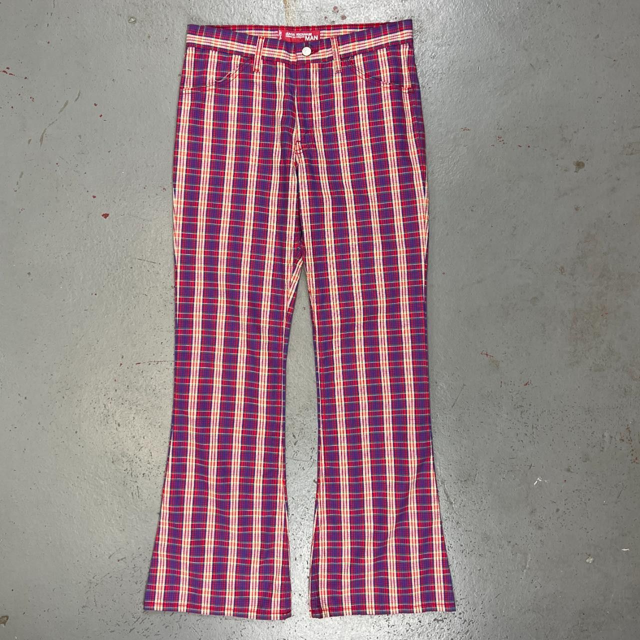 image of Junya Watanabe Man X Levi’S Red Plaid Flares, Men's (Size 32)
