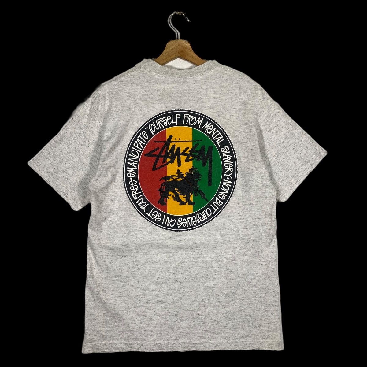 Stussy × Vintage Vintage 90s Stussy Rasta L Size Grey Colour Single Stitch Size US L / EU 52-54 / 3 - 1 Thumbnail