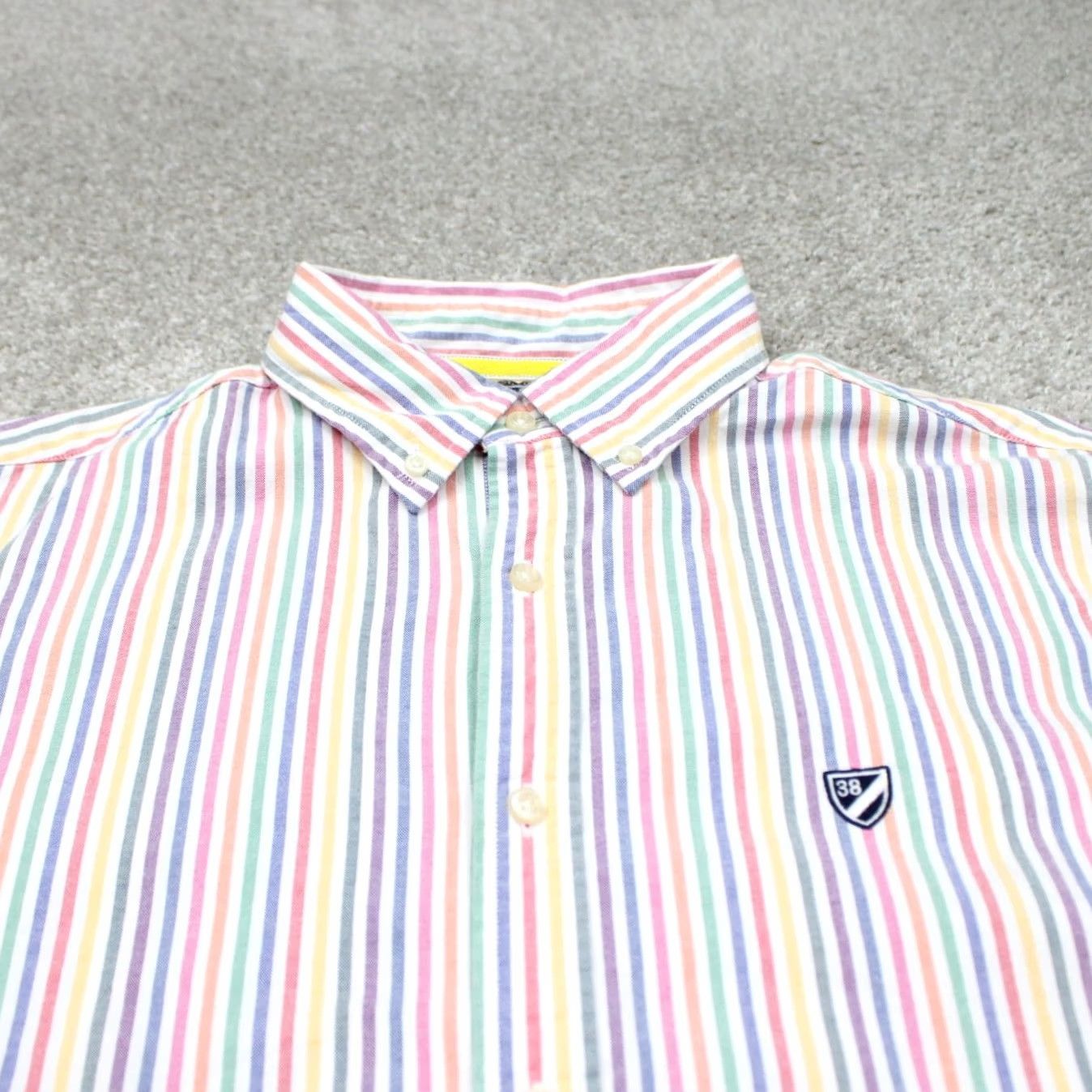 Cremieux Cremieux Classics Shirt Mens Large Blue/Red/Green Slim Fit Stretch Oxford L/S Size US L / EU 52-54 / 3 - 5 Thumbnail
