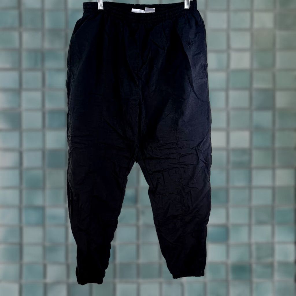 Reebok VINTAGE Reebok Track Pants Men XL Black Nylon Lined Tapered 90s Athleisure Size US 36 / EU 52 - 1 Thumbnail