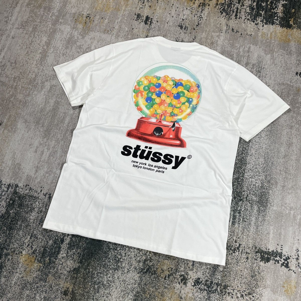 Stussy OG Stussy Gumball Logo Tee White // L Size US L / EU 52-54 / 3 - 2 Thumbnail