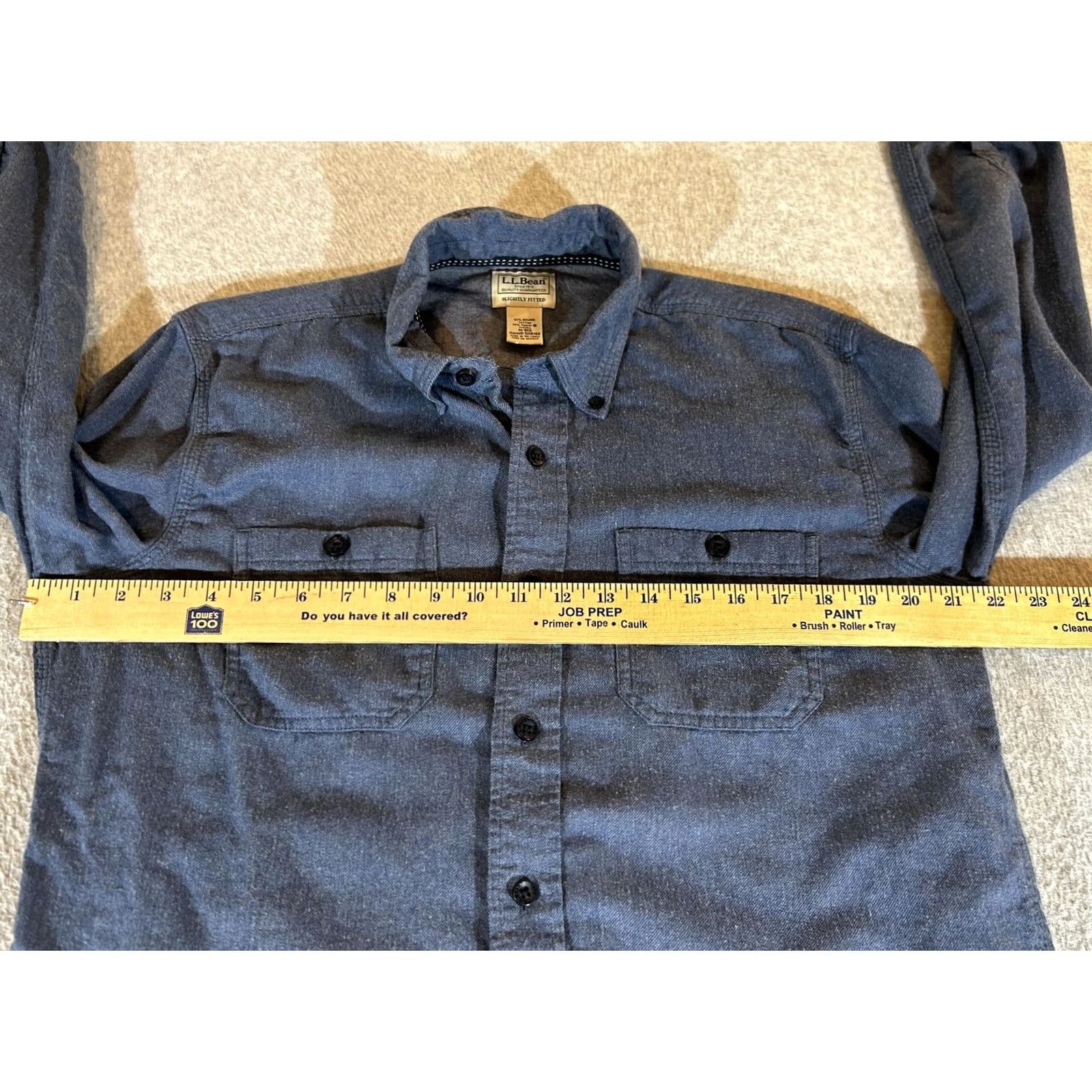 Vintage LL Bean Flannel Shirt Men M Medium Blue Long Sleeve Button-Down Slim Size US M / EU 48-50 / 2 - 4 Thumbnail