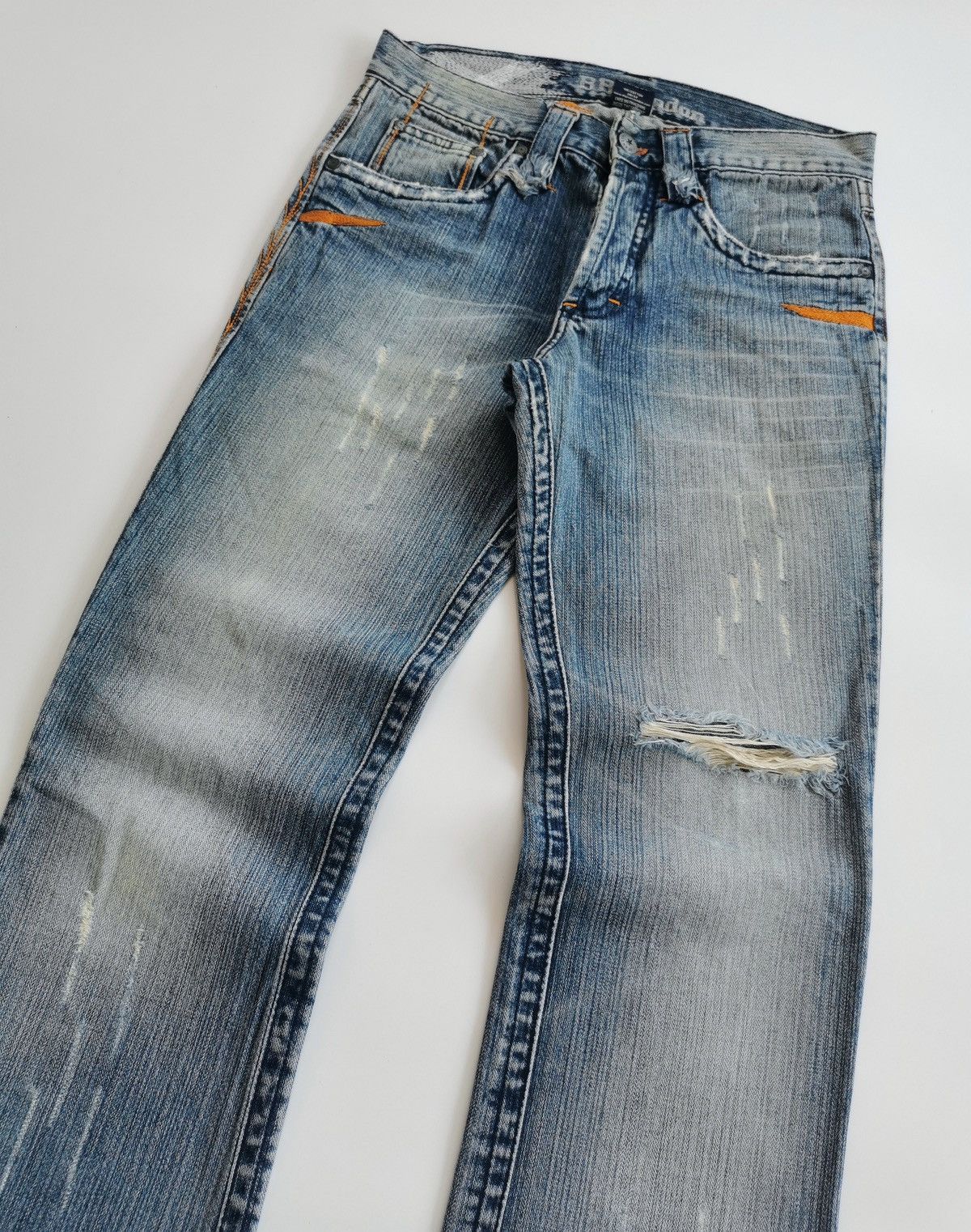 Beauty Beast BB London Embroidered Distressed Jeans Size US 29 - 2 Thumbnail