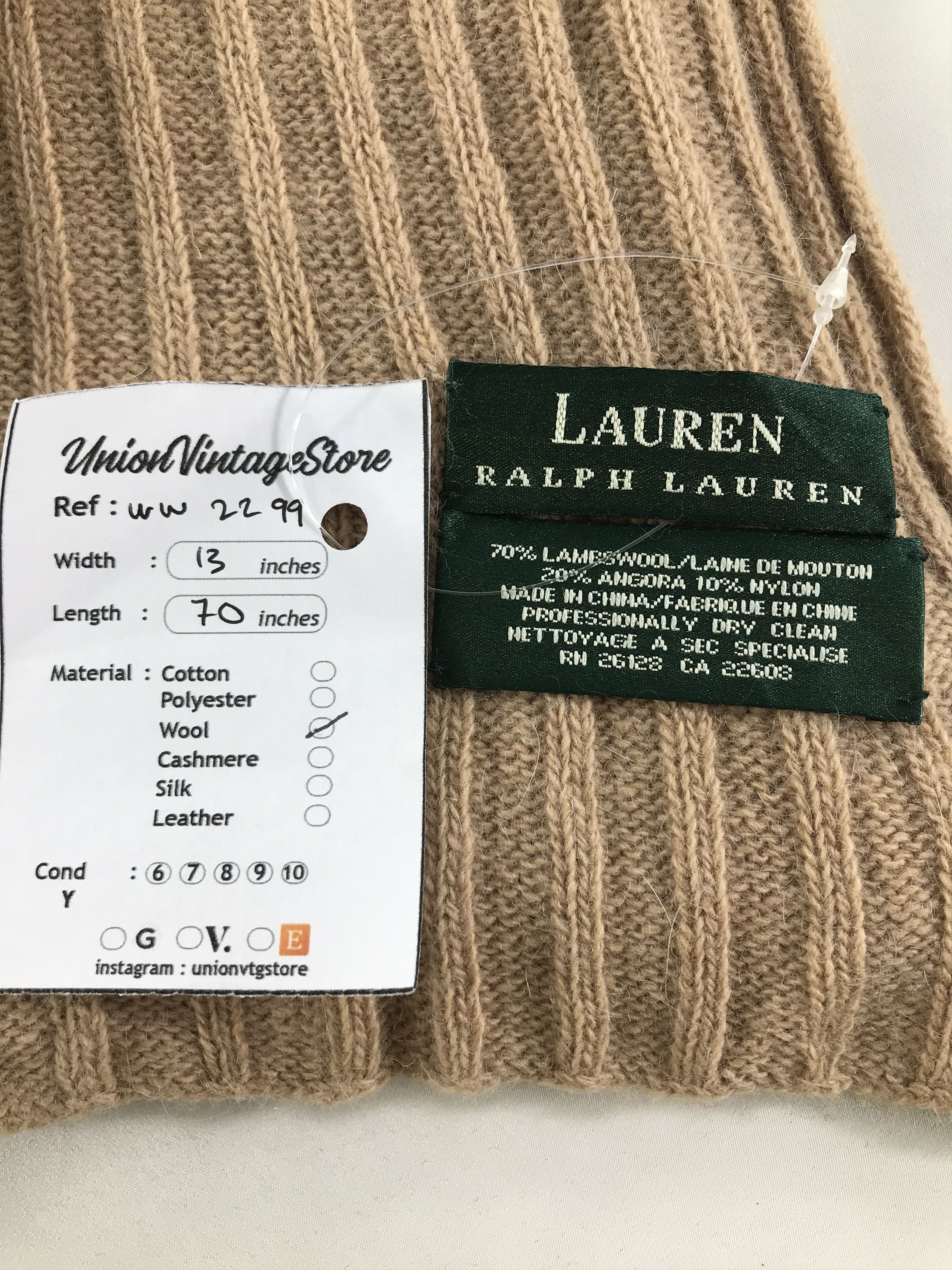 Ralph Lauren × Vintage Ralph Lauren Scarf / Muffler / Neckwear - WW2299 Size ONE SIZE - 5 Thumbnail