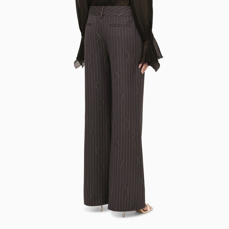 Off-White o1d2blof0924 Wool-Blend Palazzo Trousers in Grey Size 28" / US 6 / IT 42 - 4 Thumbnail