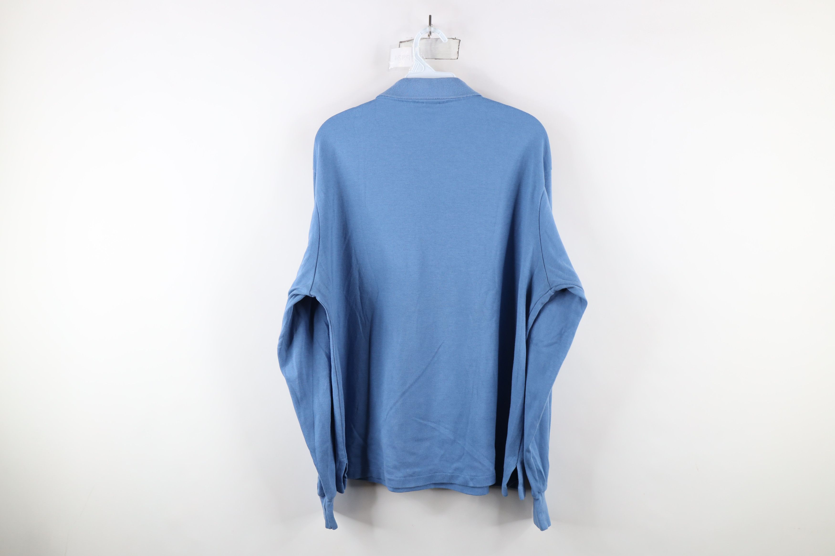 Lands' End × Vintage Vintage 90s Lands End Touch Long Sleeve Polo Shirt Blue USA Size US L / EU 52-54 / 3 - 11 Thumbnail