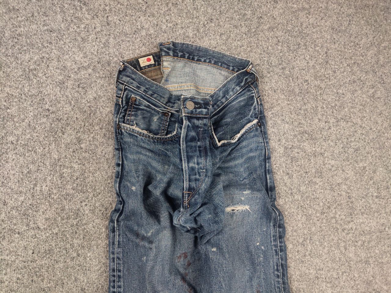 Edwin Vintage 90's Edwin Japan Selvedge paint denim Jeans Ed33m Size US 33 - 4 Thumbnail